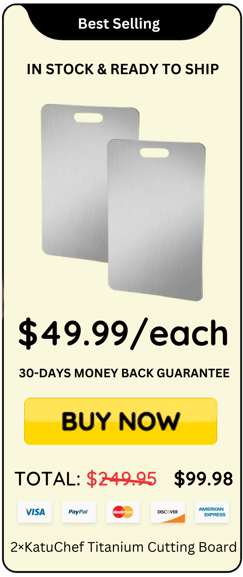 KatuChef Titanium Cutting Board offer price